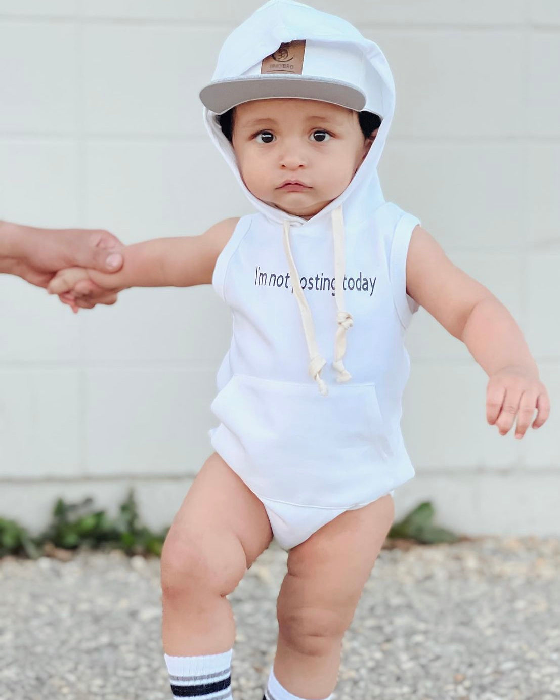 "I'm Not Posting Today" Hooded Romper