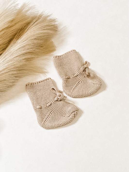 Cotton-Knit Newborn Booties